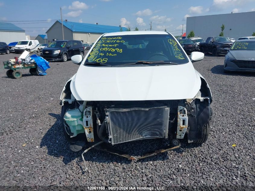 2013 Hyundai Accent Gls/Gs VIN: KMHCT5AE5DU087898 Lot: 12061160