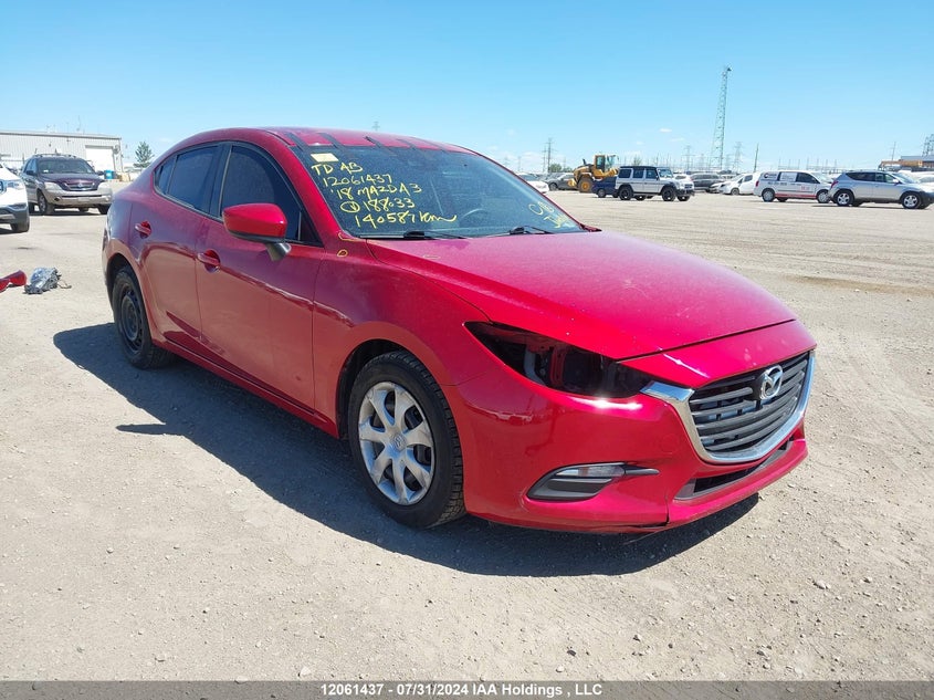 Vin: jm1bn1u75j1188033, lot: 2408965, mazda mazda3 20181