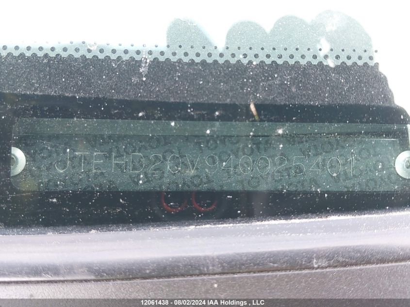 2004 Toyota Rav4 VIN: JTEHD20V940025401 Lot: 12061438