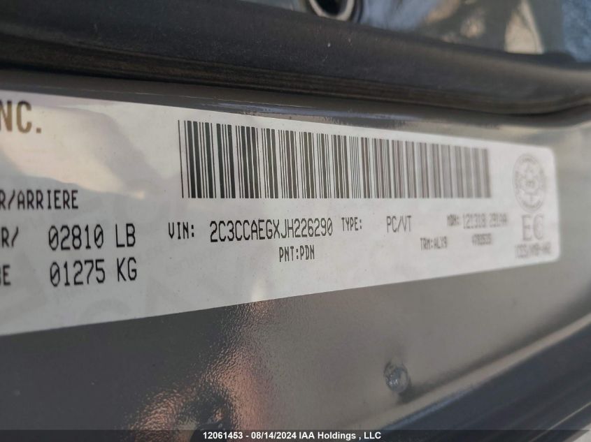 2018 Chrysler 300 Limited VIN: 2C3CCAEGXJH226290 Lot: 12061453