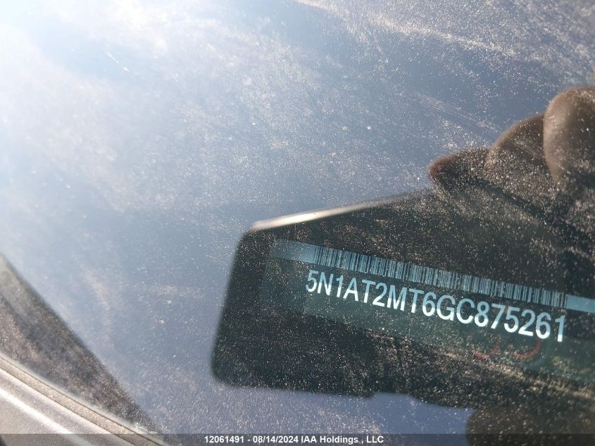 2016 Nissan Rogue VIN: 5N1AT2MT6GC875261 Lot: 12061491