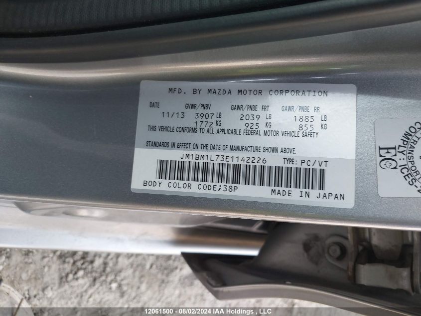 2014 Mazda Mazda3 VIN: JM1BM1L73E1142226 Lot: 12061500