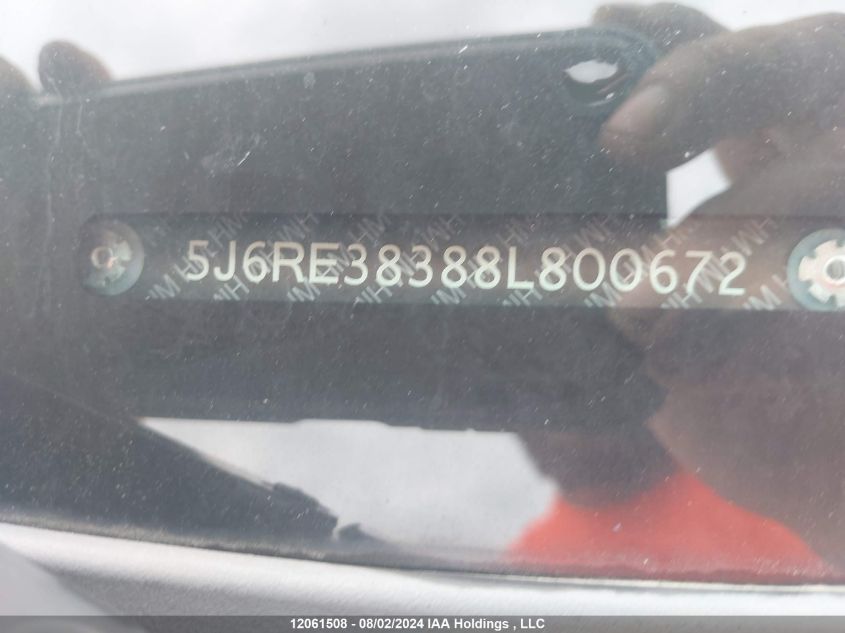 2008 Honda Cr-V VIN: 5J6RE38388L800672 Lot: 12061508
