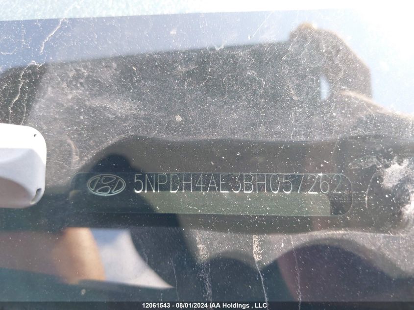 2011 Hyundai Elantra Gls/Limited VIN: 5NPDH4AE3BH057262 Lot: 12061543