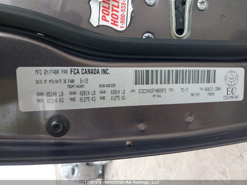 2015 Chrysler 300 Limited VIN: 2C3CCAAG5FH863973 Lot: 12061576