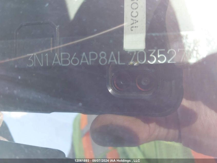 2010 Nissan Sentra 2.0/2.0S/Sr/2.0Sl VIN: 3N1AB6AP8AL703527 Lot: 12061893