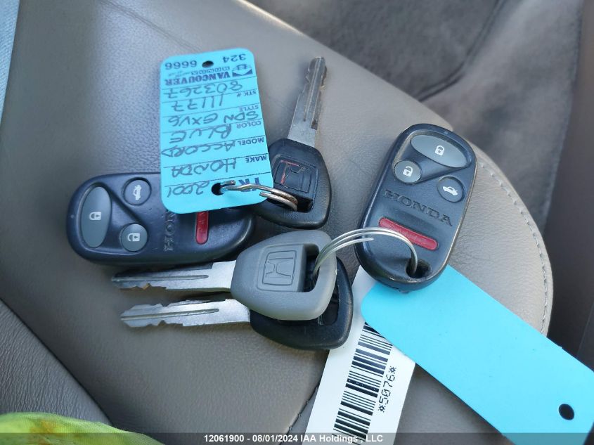 2001 Honda Accord Sdn VIN: 1HGCG16511A803267 Lot: 12061900