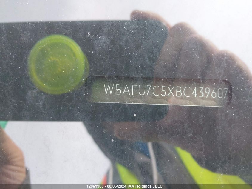 2011 BMW 5 Series VIN: WBAFU7C5XBC439607 Lot: 12061903