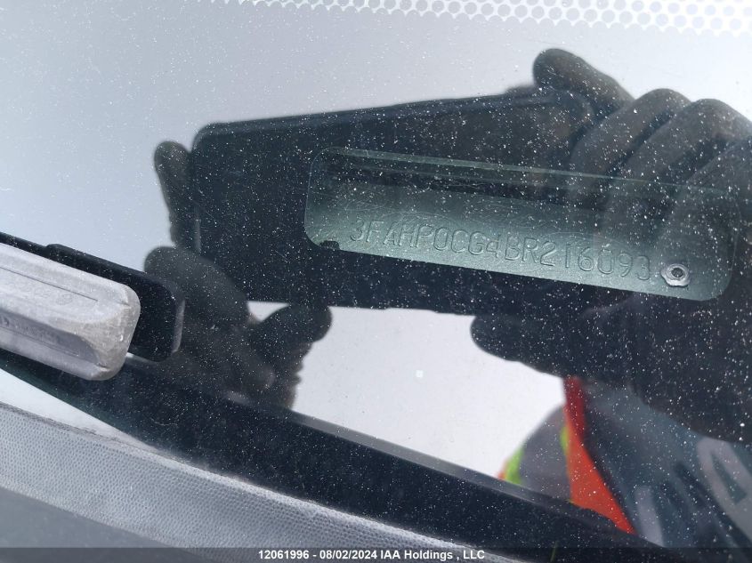 2011 Ford Fusion Sel VIN: 3FAHP0CG4BR216093 Lot: 12061996