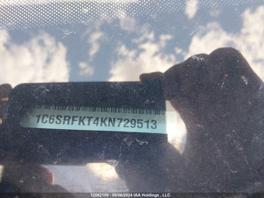 2019 Dodge Ram 1500 VIN: 1C6SRFKT4KN729513 Lot: 12062109