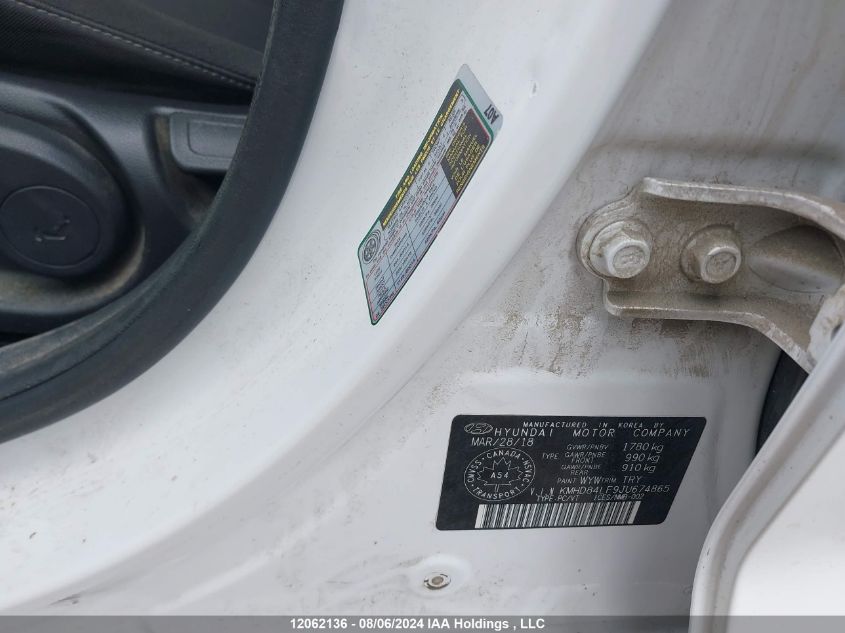 2018 Hyundai Elantra Sel/Value/Limited VIN: KMHD84LF9JU674865 Lot: 12062136