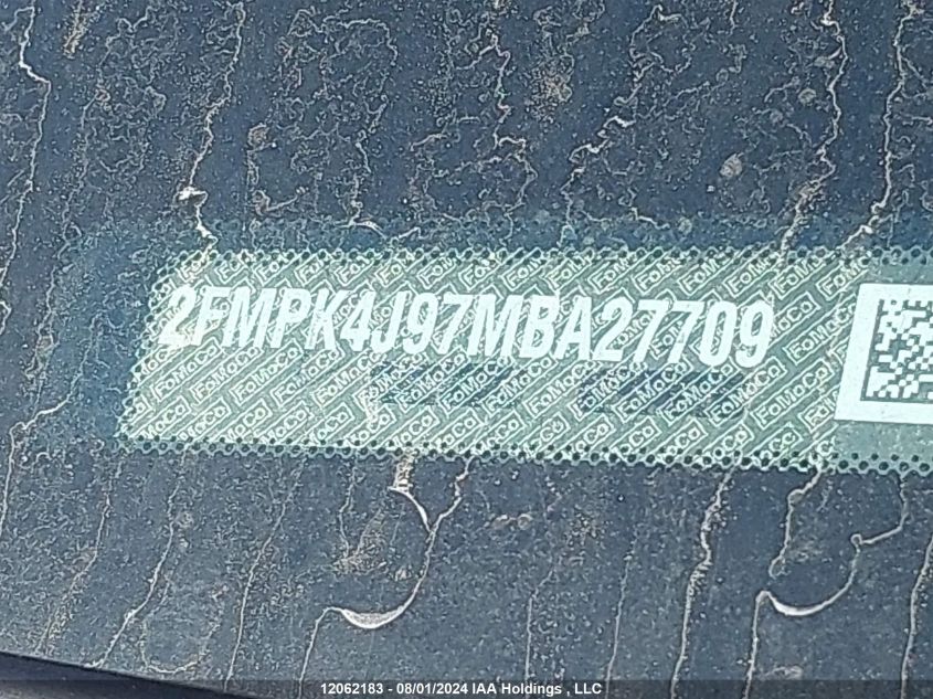 2021 Ford Edge Sel VIN: 2FMPK4J97MBA27709 Lot: 12062183