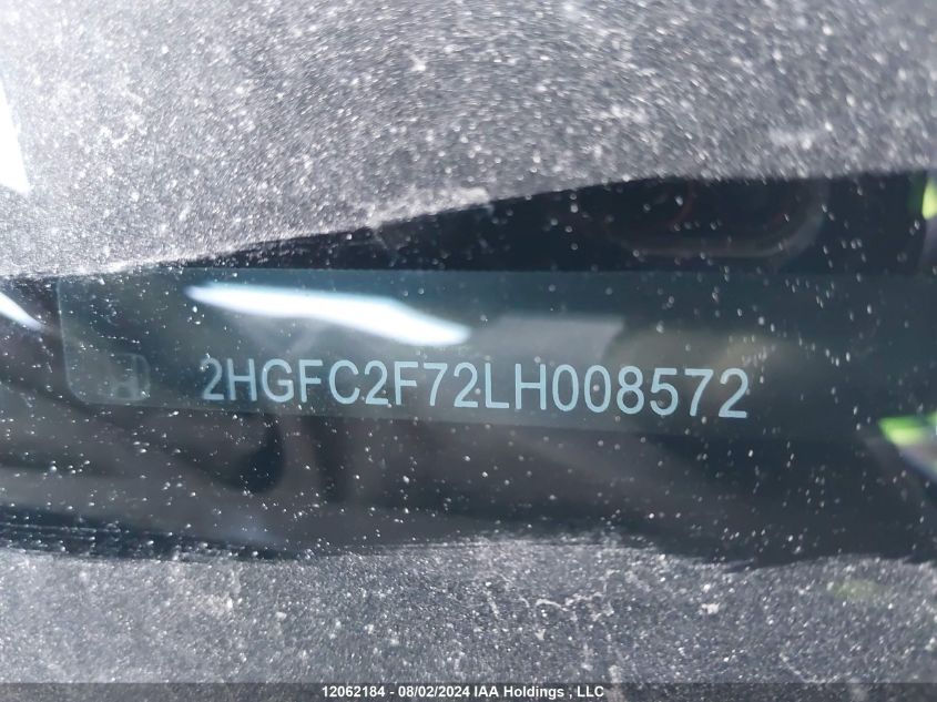 2020 Honda Civic Ex 4Dr VIN: 2HGFC2F72LH008572 Lot: 12062184