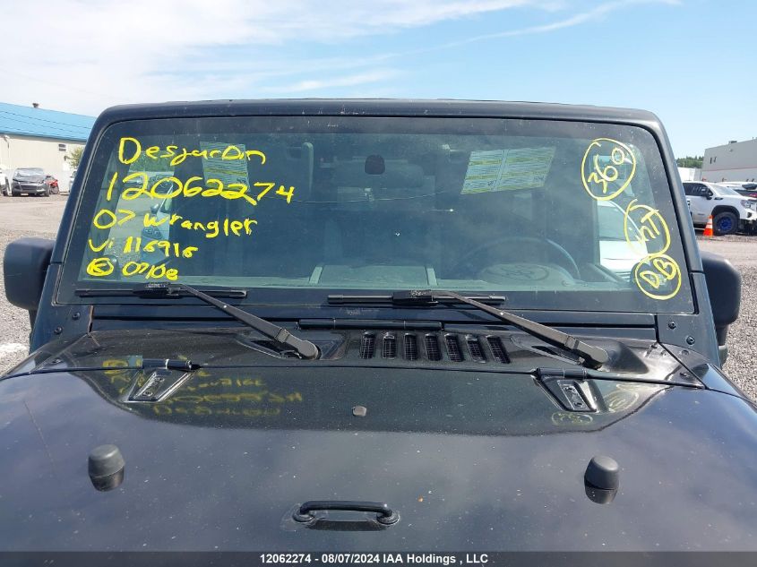 2007 Jeep Wrangler X VIN: 1J4GA391X7L116916 Lot: 12062274