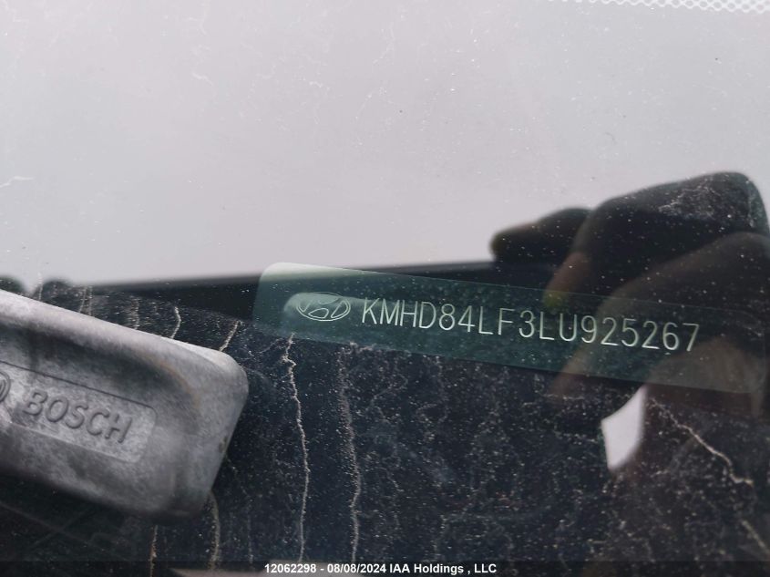 2020 Hyundai Elantra VIN: KMHD84LF3LU925267 Lot: 12062298