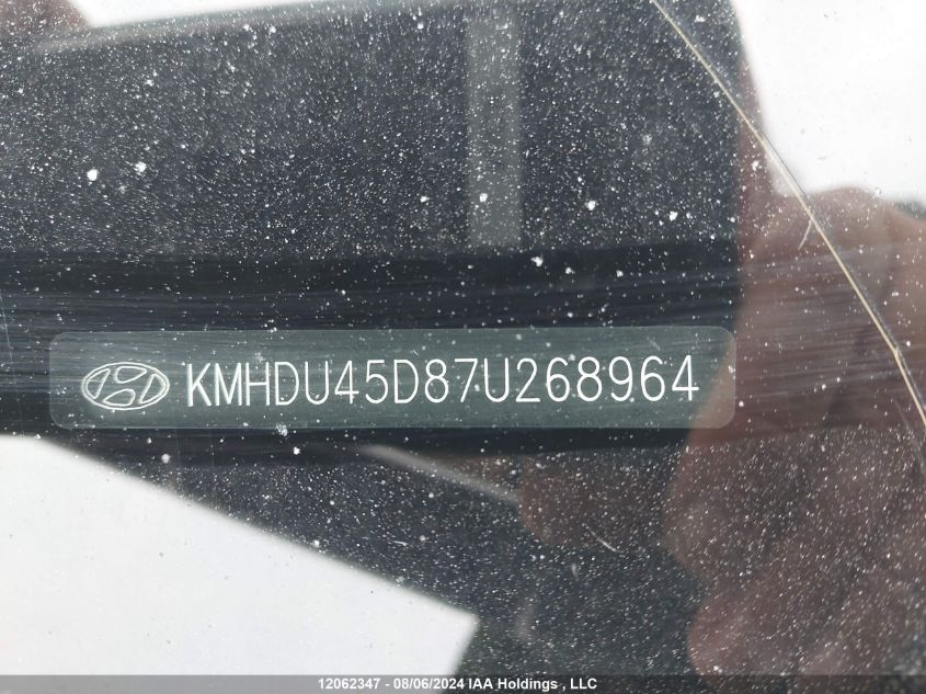 2007 Hyundai Elantra VIN: KMHDU45D87U268964 Lot: 12062347