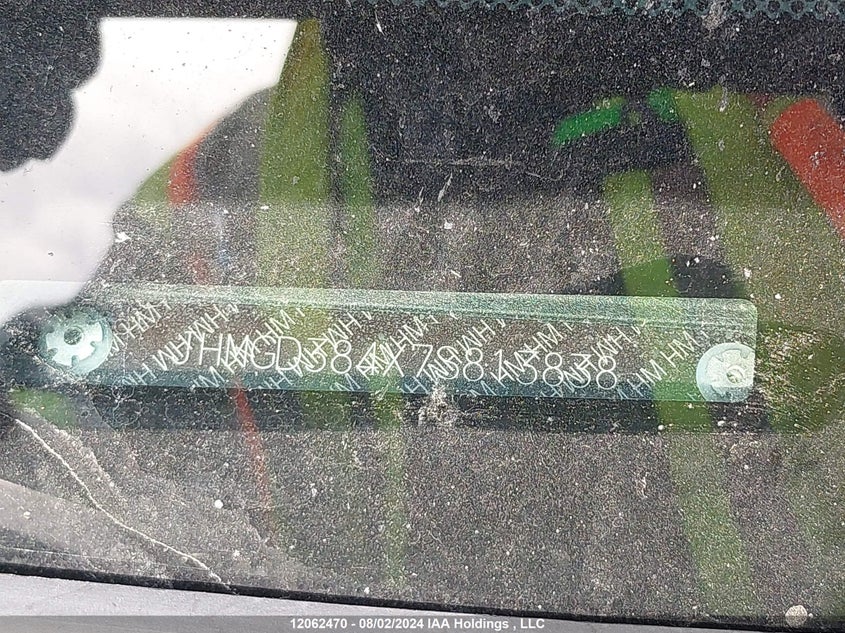 2007 Honda Fit VIN: JHMGD384X7S813838 Lot: 12062470