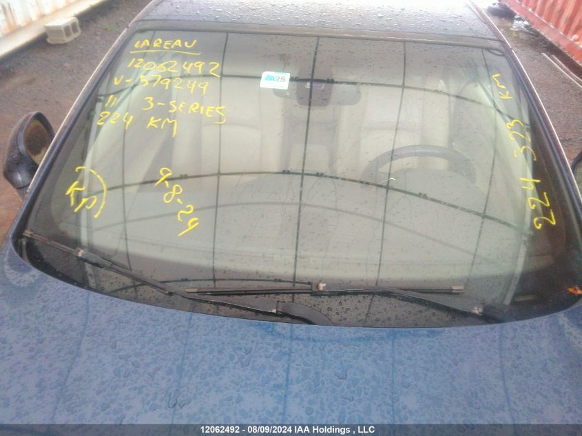 2011 BMW 3 Series VIN: WBADX7C54BE579249 Lot: 12062492