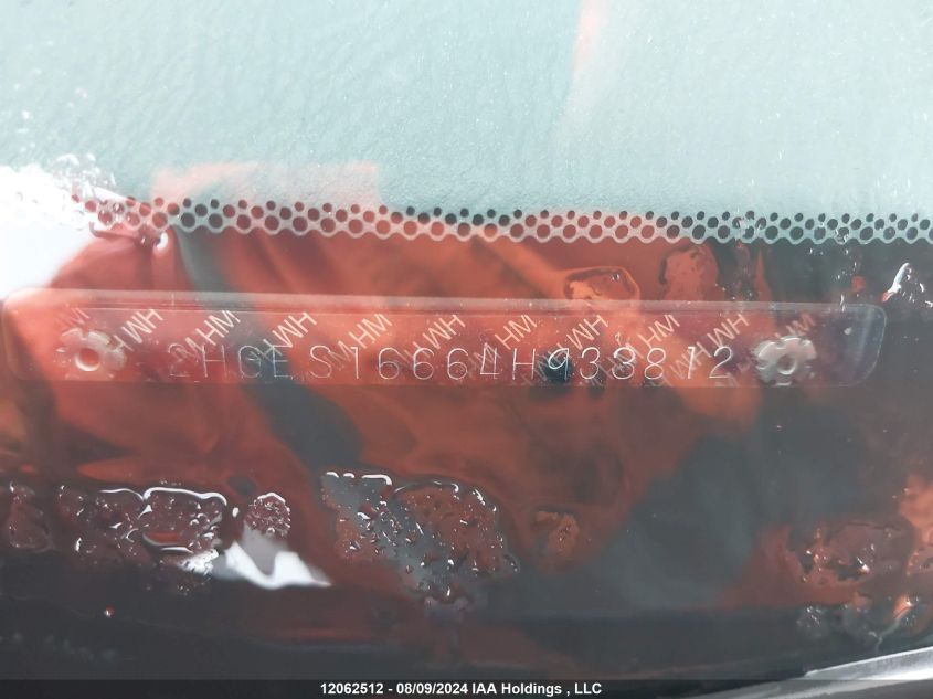 2004 Honda Civic Sdn VIN: 2HGES16664H933812 Lot: 12062512