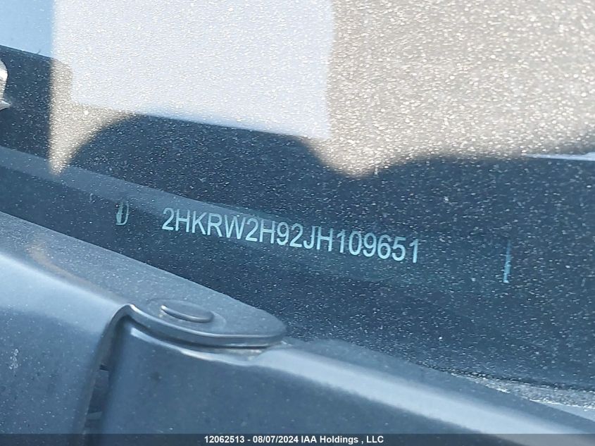 2018 Honda Cr-V VIN: 2HKRW2H92JH109651 Lot: 12062513
