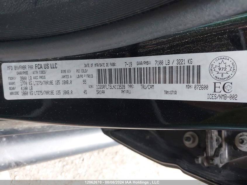 1C6SRFLT5LN113528 2020 RAM 1500 photo no. 9