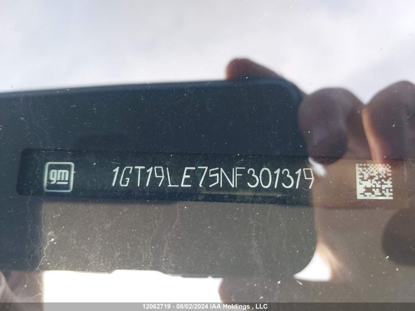 2022 GMC Sierra 2500Hd VIN: 1GT19LE75NF301319 Lot: 12062719