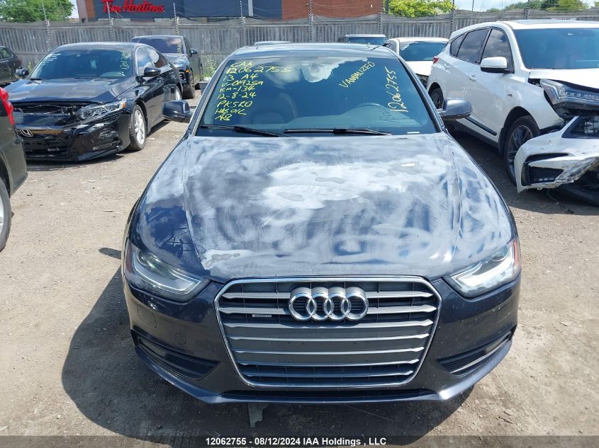 2013 Audi A4 VIN: WAUFFCFL0DN019259 Lot: 12062755