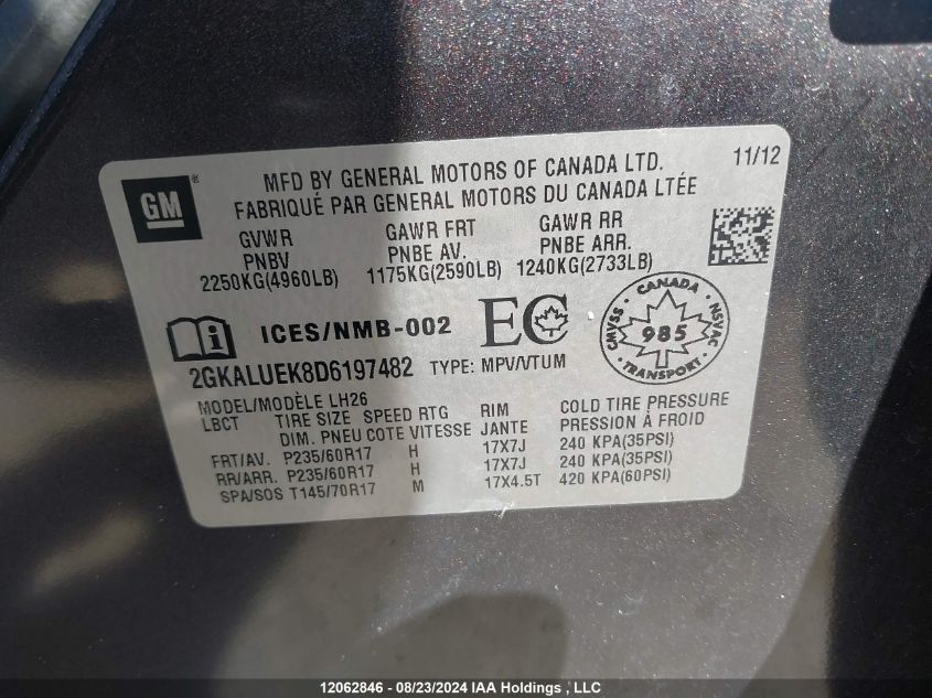 2GKALUEK8D6197482 2013 GMC Terrain