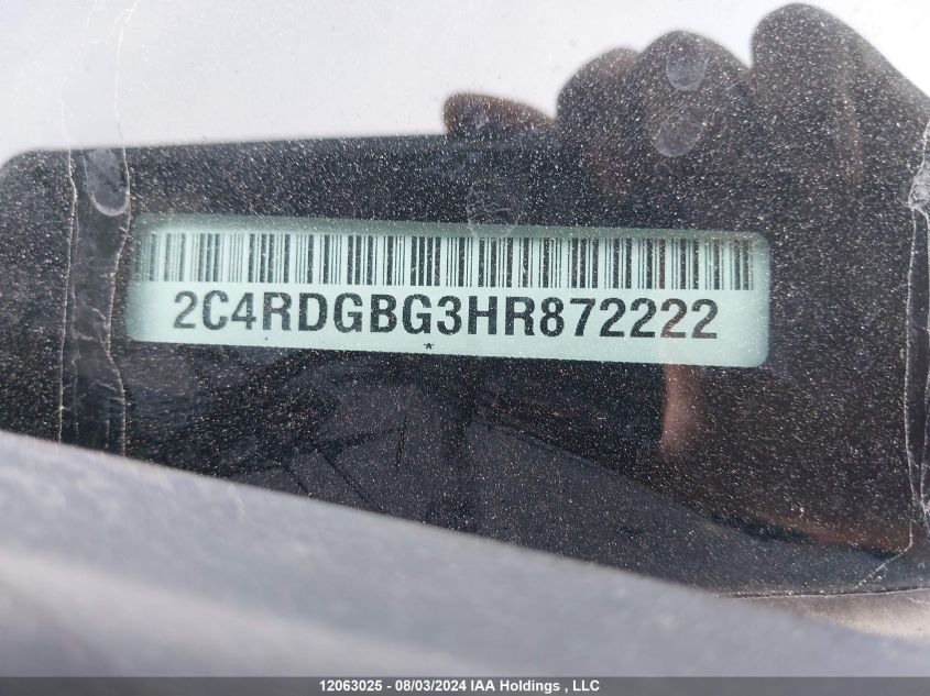 2017 Dodge Grand Caravan Cvp/Sxt VIN: 2C4RDGBG3HR872222 Lot: 12063025