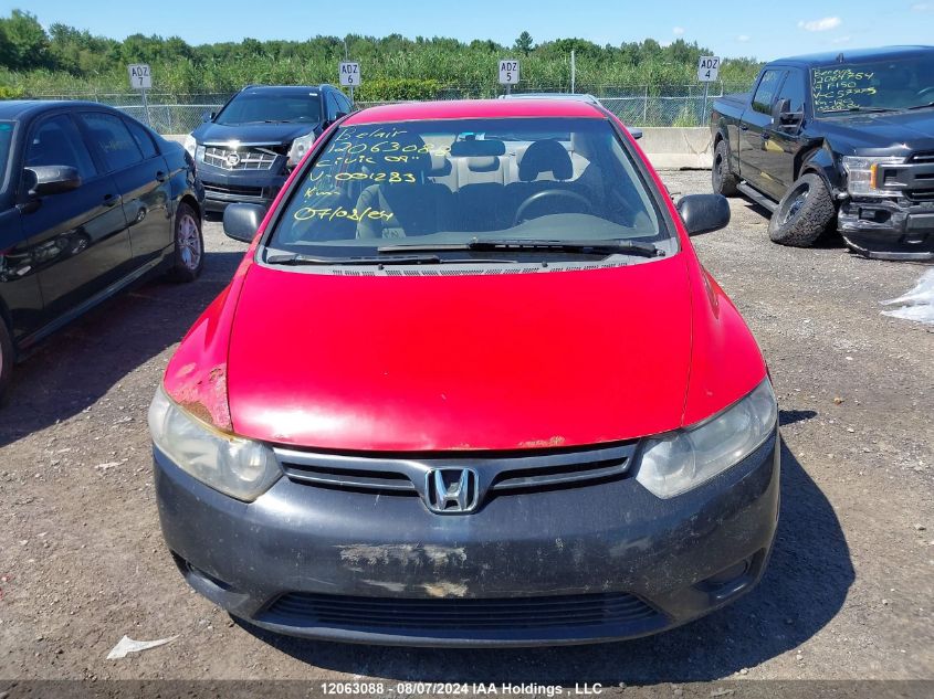 2009 Honda Civic VIN: 2HGFG113X9H001283 Lot: 12063088