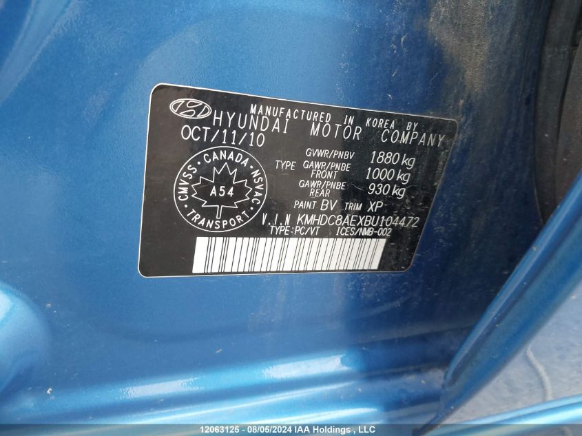 2011 Hyundai Elantra Touring Gls VIN: KMHDC8AEXBU104472 Lot: 12063125