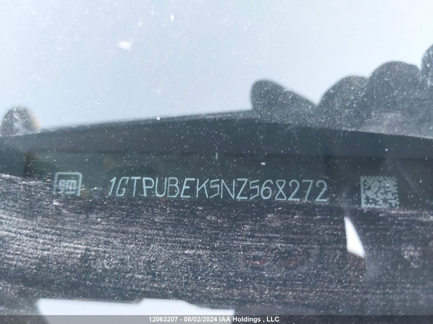 2022 GMC Sierra 1500 VIN: 1GTPUBEK5NZ568272 Lot: 12063207