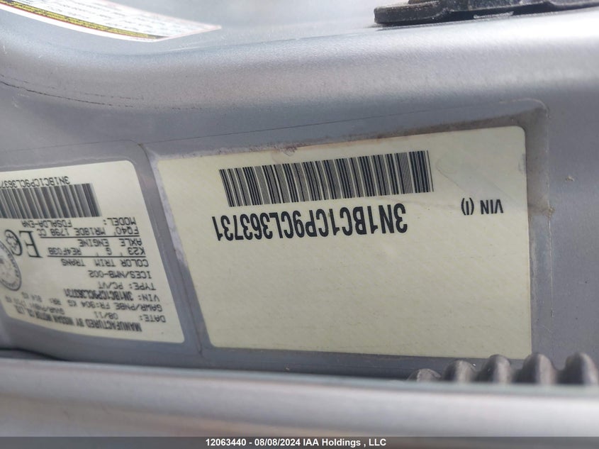 2012 Nissan Versa 1.8 S VIN: 3N1BC1CP9CL363731 Lot: 12063440