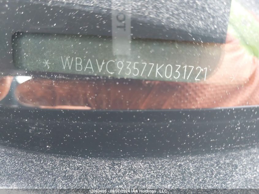 2007 BMW 328Xi VIN: WBAVC93577K031721 Lot: 12063455