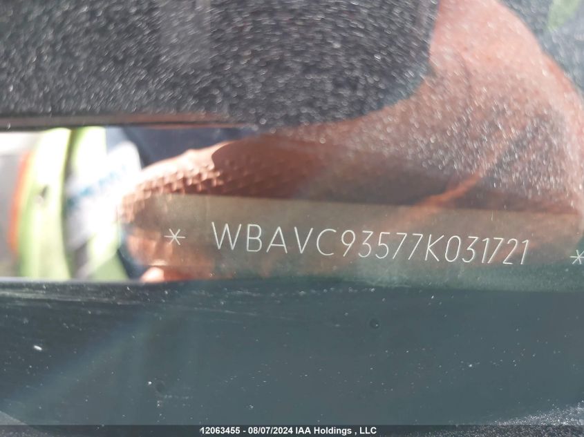 2007 BMW 328Xi VIN: WBAVC93577K031721 Lot: 12063455