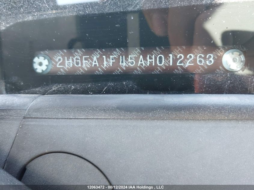 2010 Honda Civic Sdn VIN: 2HGFA1F45AH012263 Lot: 12063472