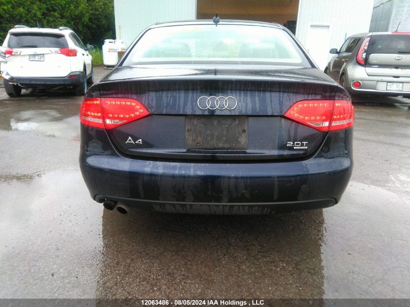 2010 Audi A4 VIN: WAUFFCFL4AN029000 Lot: 12063486