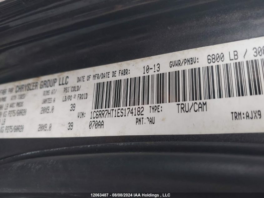 2014 Ram 1500 Sport VIN: 1C6RR7HT1ES174182 Lot: 12063487