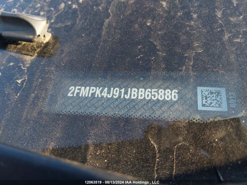 2018 Ford Edge Sel VIN: 2FMPK4J91JBB65886 Lot: 12063519