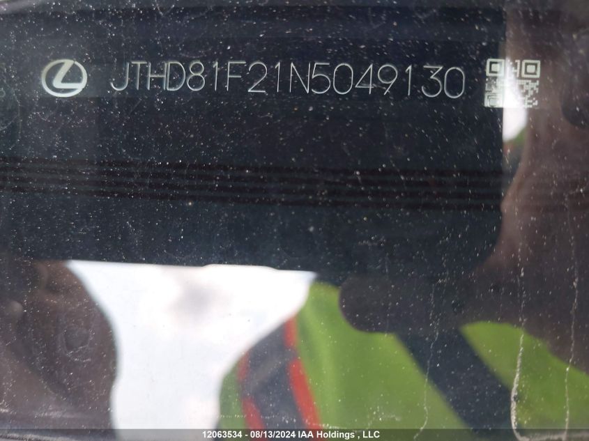2022 Lexus Is 300 300 VIN: JTHD81F21N5049130 Lot: 12063534