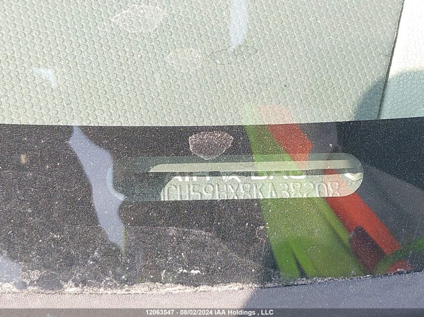 2008 Ford Escape Hev VIN: 1FMCU59HX8KA38208 Lot: 12063547