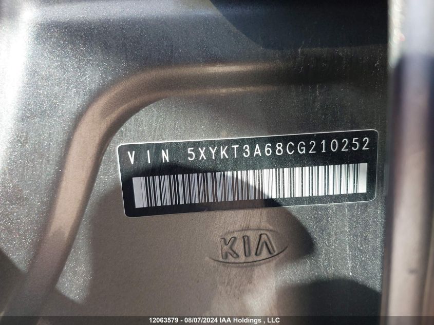 2012 Kia Sorento VIN: 5XYKT3A68CG210252 Lot: 12063579