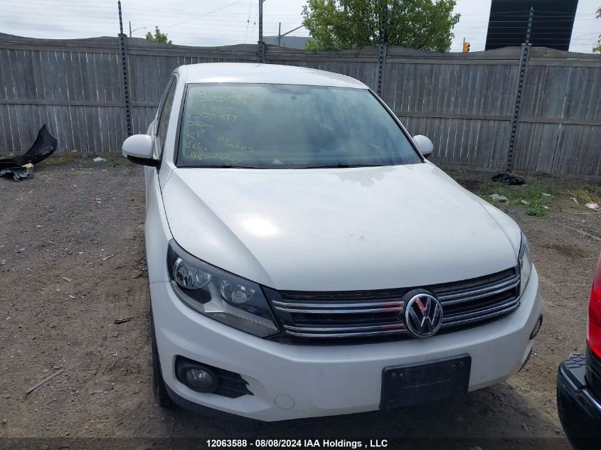 2013 Volkswagen Tiguan VIN: WVGKV3AX3DW570497 Lot: 12063588