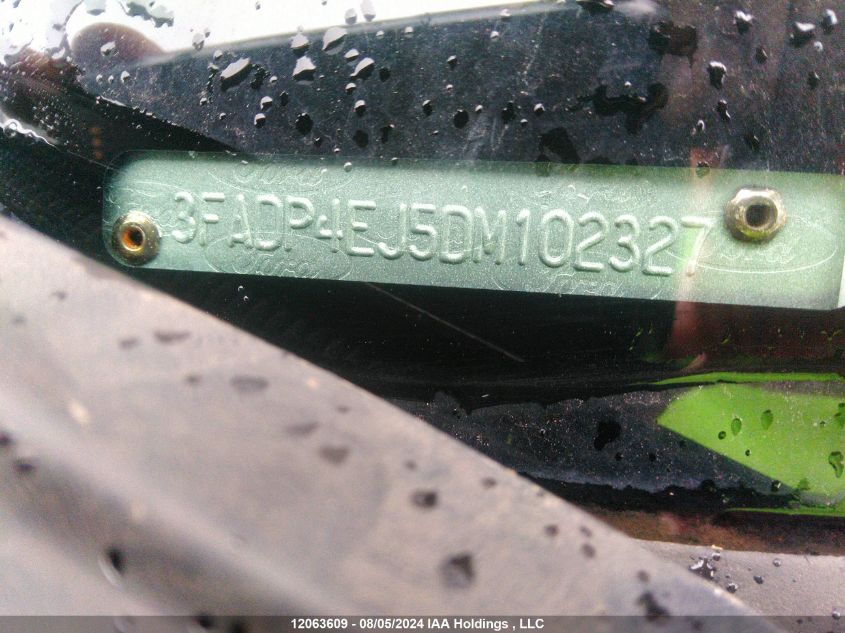 2013 Ford Fiesta VIN: 3FADP4EJ5DM102327 Lot: 12063609