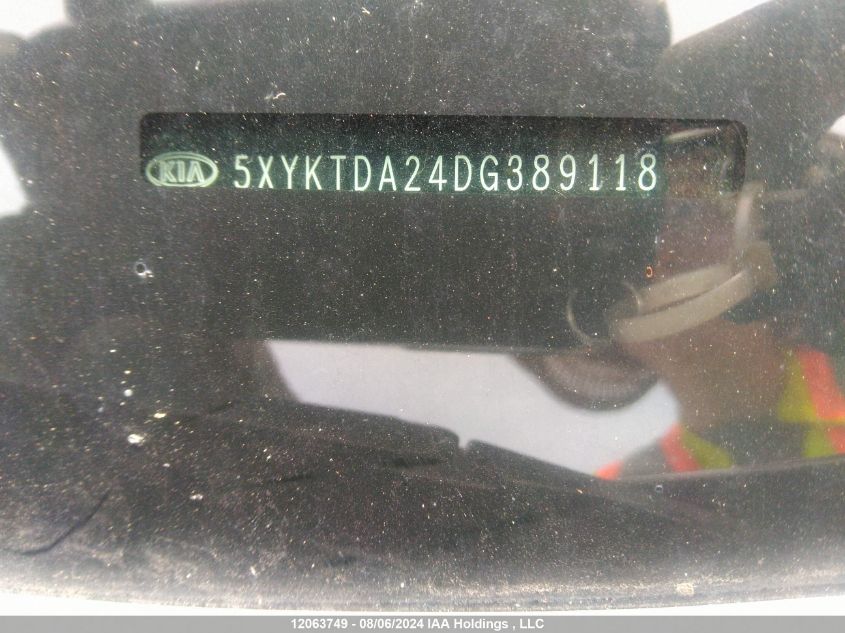 2013 Kia Sorento Lx VIN: 5XYKTDA24DG389118 Lot: 12063749