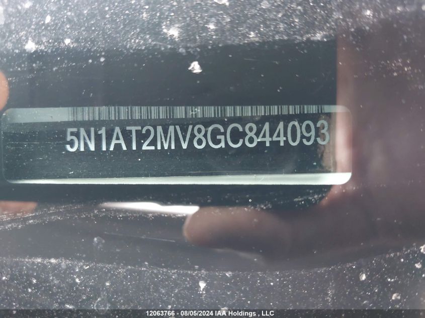 2016 Nissan Rogue VIN: 5N1AT2MV8GC844093 Lot: 12063766