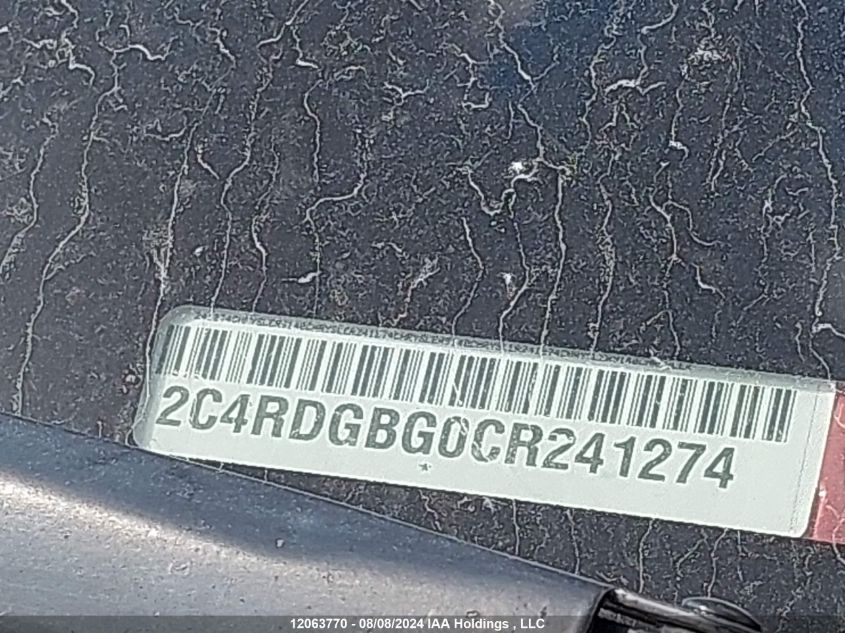 2012 Dodge Grand Caravan Se/Sxt VIN: 2C4RDGBG0CR241274 Lot: 12063770