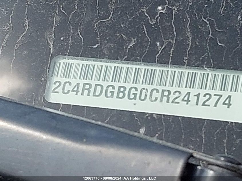 2012 Dodge Grand Caravan Se/Sxt VIN: 2C4RDGBG0CR241274 Lot: 12063770