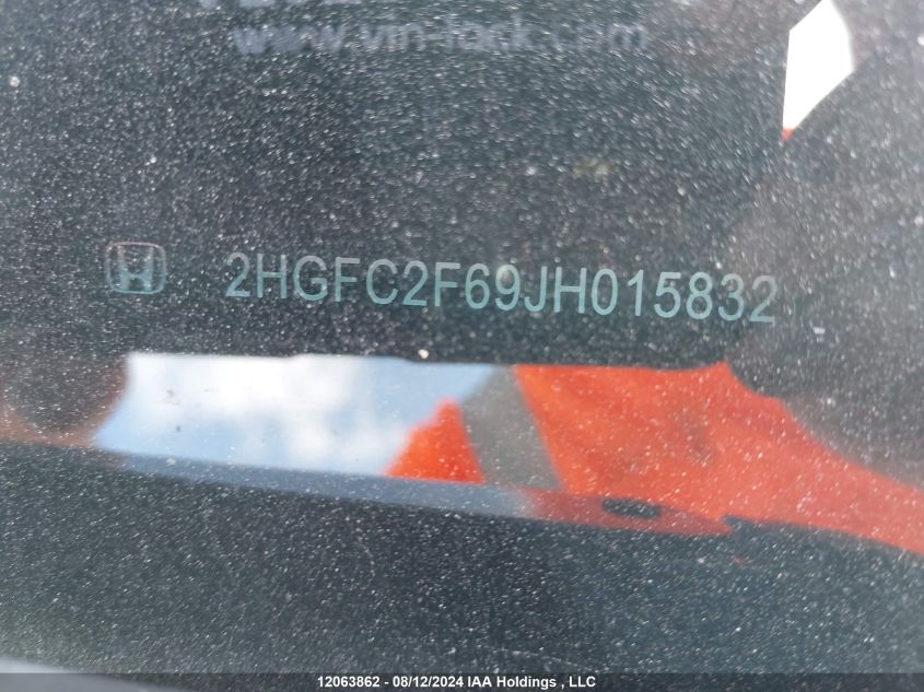 2018 Honda Civic Sedan VIN: 2HGFC2F69JH015832 Lot: 12063862