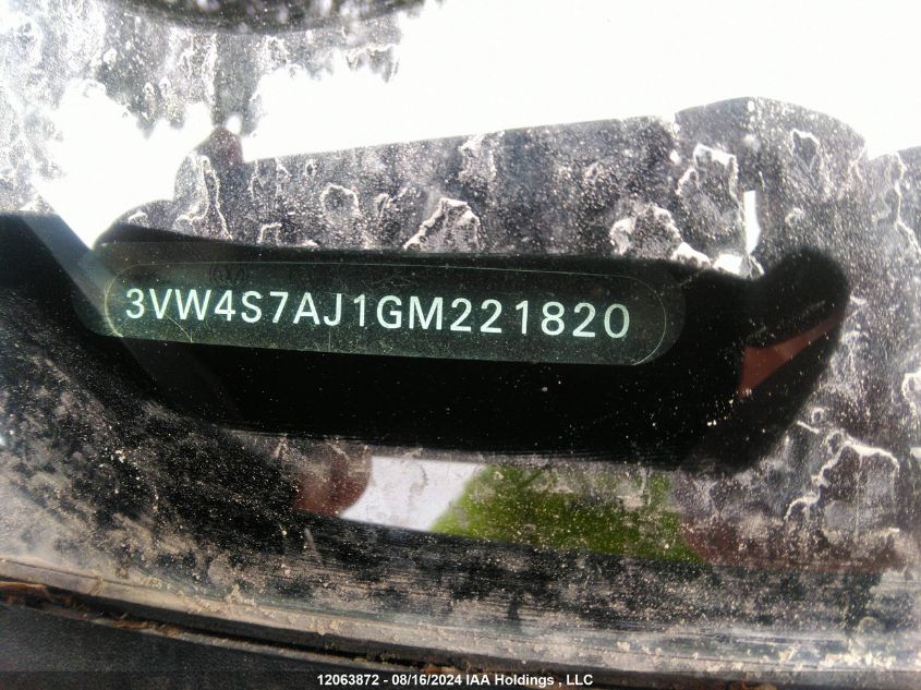 2016 Volkswagen Jetta Sedan VIN: 3VW4S7AJ1GM221820 Lot: 12063872